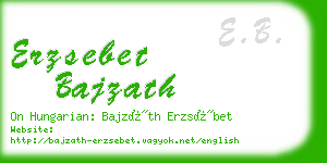 erzsebet bajzath business card